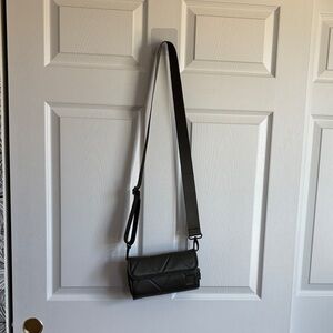 Olive Quilted Crossbody Bag with Adjustable Strap